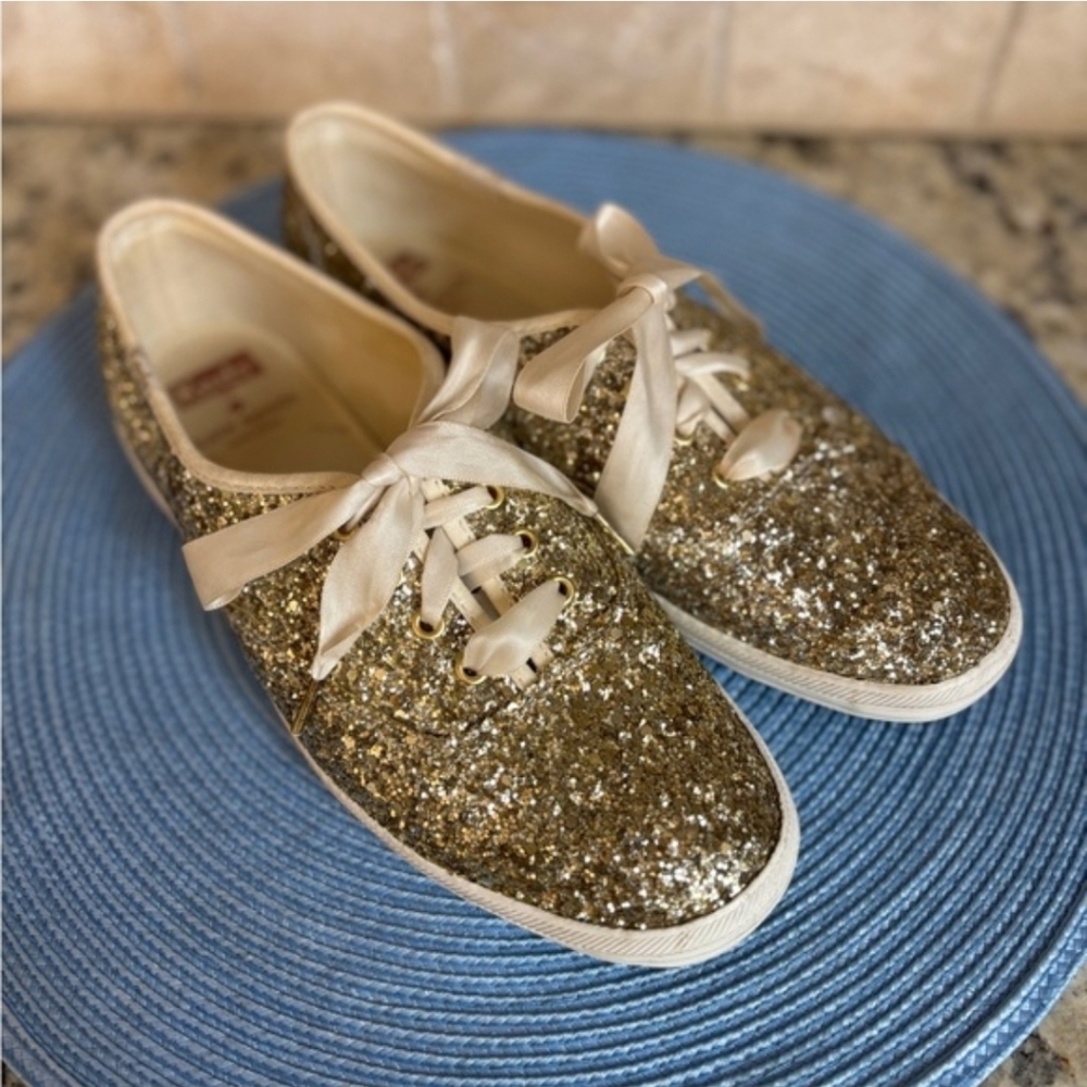 Kate Spade x Keds New York Champion Gold Glitter Sneakers – Women’s 7.5